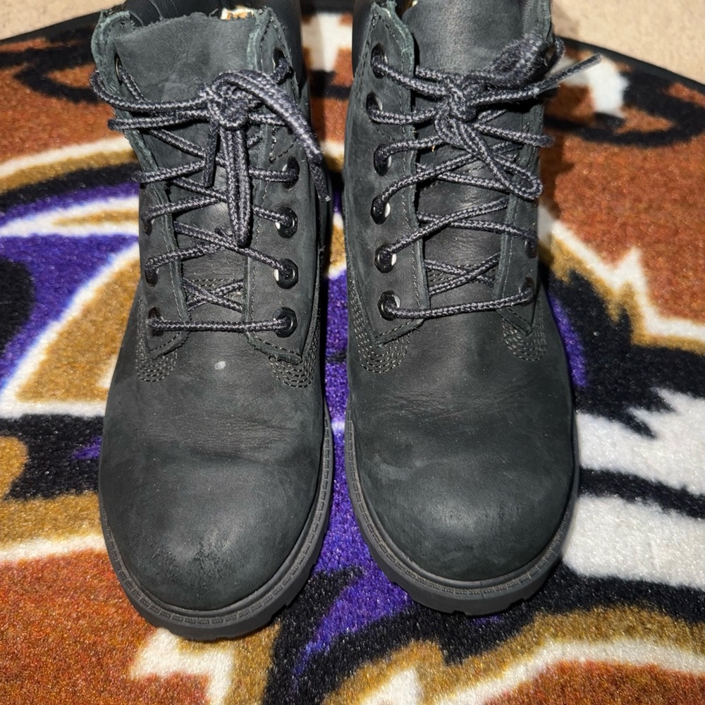 Boys Black Timberland Lace-Up Boots